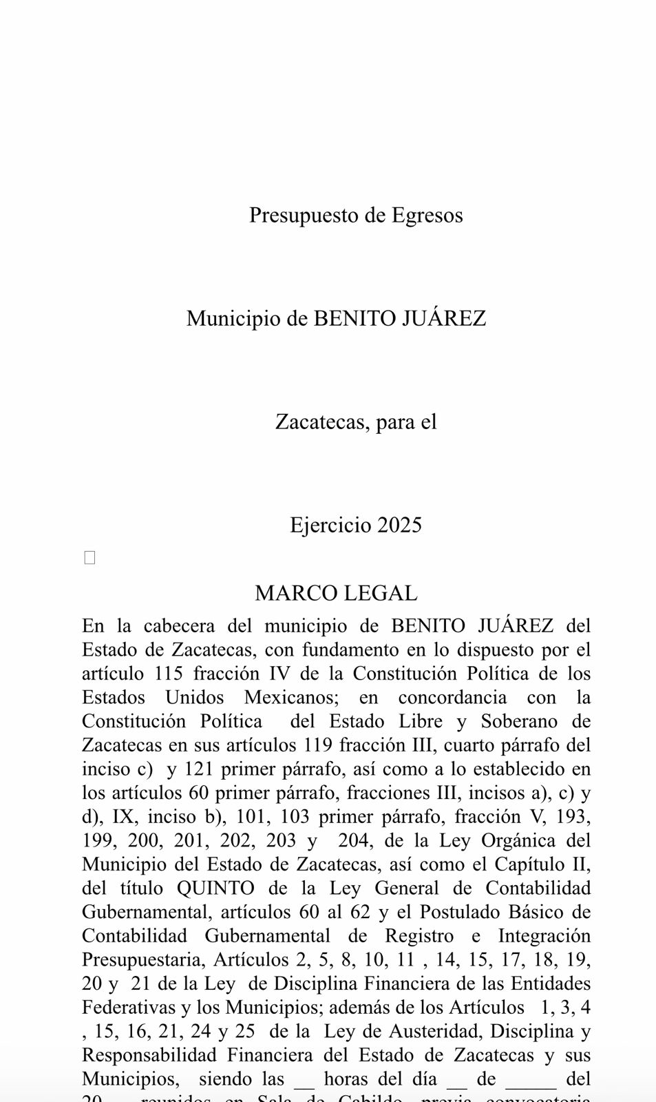 Imagen de PRESUPUESTO DE EGRESOS 2026